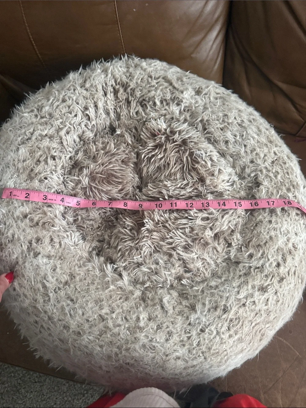 Plush Round Donut Pet Bed - Cream